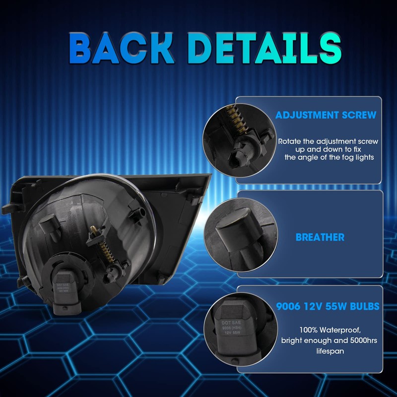 ENERBITIOUS Fog Lights Lamps Replacement for 2006 2007 2008 2009