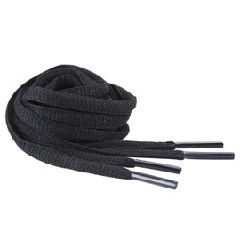 Handshop Half Round Shoelaces 1/4" - Oval Shoe Laces Replacements For Sneakers and Athletic Shoes Sports Black 51.2 inch (130cm)