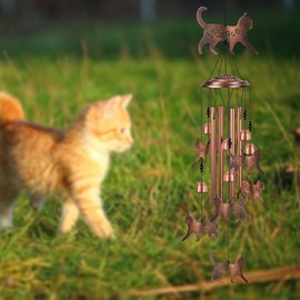 Outdoor Cats Wind Chimes Decor, Portable Mobile Wind Catcher, Sympathy Wind Bells, Memorial Gifts for Mom,Housewarming, Blessing WindChimes for Outside, Indoor, Home, Porch, Yard, Garden Decorate