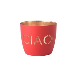 Giftcompany Madras Ciao Lantern Iron Height 8.5 cm Neon Red Gold