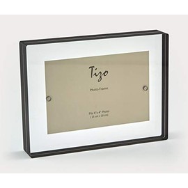 Tizo 5" X 7" Lucite Crystal Clear Photo Frame, Black Border