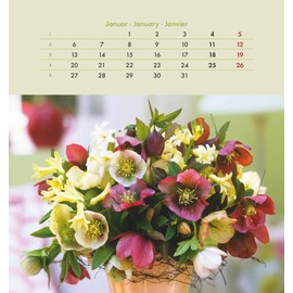 Flower Greetings 2025 Postcard Calendar 16 x 17 cm Flowers for Standing or Hanging Monthly Calendar Gadget Souvenir Alpha Edition