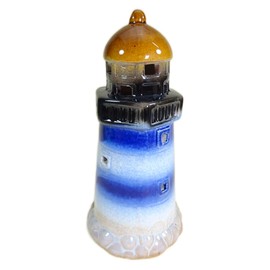 Large Lighthouse Tea Light Holder 17 x 8.5 cm Diameter Hightower Blue Maritime Figure Decoration GPT 86368