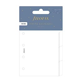 Mini Blank Dividers 6 Tabs White
