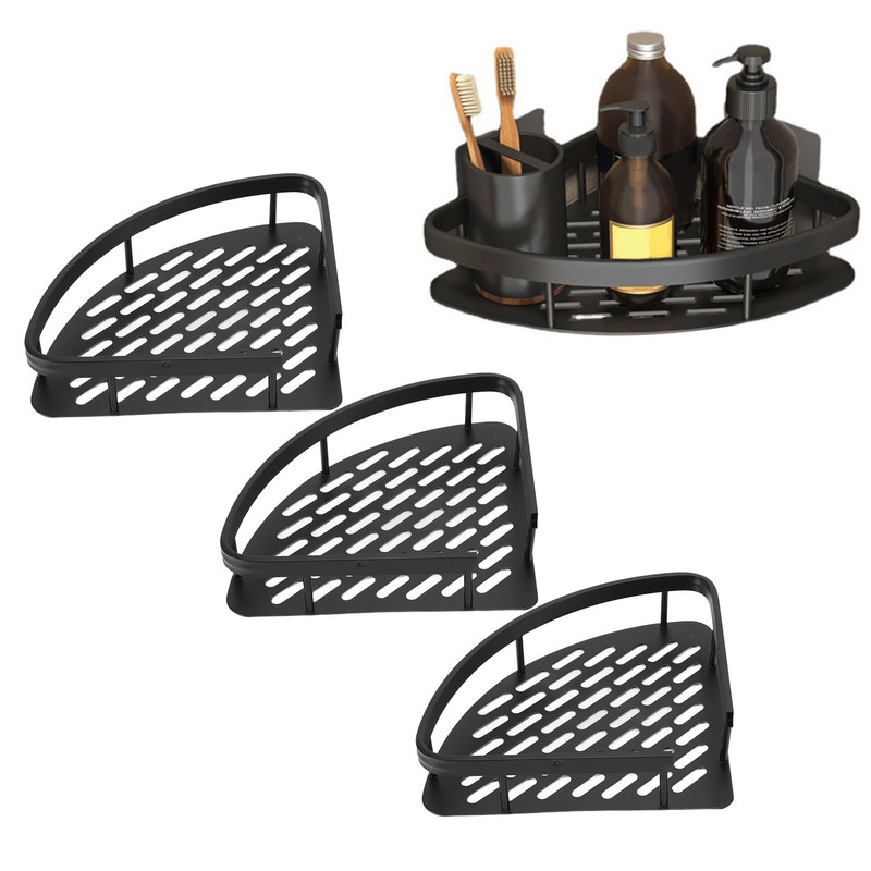 Triangular Shower Shelf Punch Free Rustproof Aluminum Shower Corner Shelf