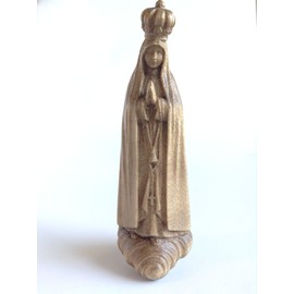 The top brand of Maria Statues, founded in 100 years, Maria Statue, Fatima, Mini Wood Carving, Dark Brown NS, Height 2.8 inches (7 cm), With Luxury Case [Italy]