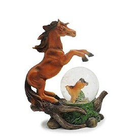 Euro Souvenirs Glitzerkugel Pferd, braun, Schneekugel Tier Tiere Schneekugeln Pferde
