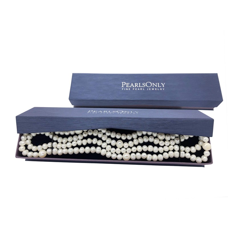 Chloe White 6-11mm A Quality Freshwater Cultured Pearl Necklace-40 in