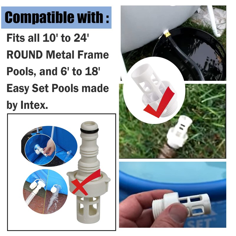 10184 Intex Hose Drain Plug Connector Replacement Intex Round Swimming