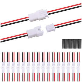 MKBKLLJY 18ペアJST XH 2.54ミリメートル2ピンオスとメスコネクタケーブルUL1007 22AWG 100ミリメートル赤黒のコネクタ線ケーブルと熱収縮チューブ小さなドローン電池端子ソケットLEDストリップライト用 RCカー トラック 飛行機 RC FPV レーシングドローン ヘリコプター用