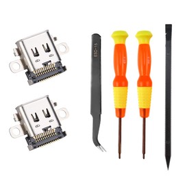 UYUYong 2 pieces charging port, charging port, USB Type-C charger socket connection, replacement for switch with 2 x screwdrivers, 1 x tweezers, 1 x pry