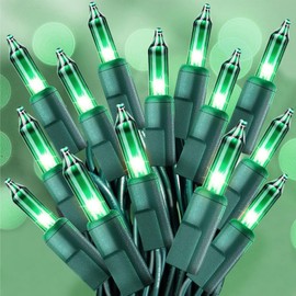 CXLHO Green String Lights 33FT 100 Incandescent Bulbs Mini Lights with Green Wire for St. Patrick Day, Christmas Tree, Garland, Party, Home, Indoor & Outdoor Festival Decoration