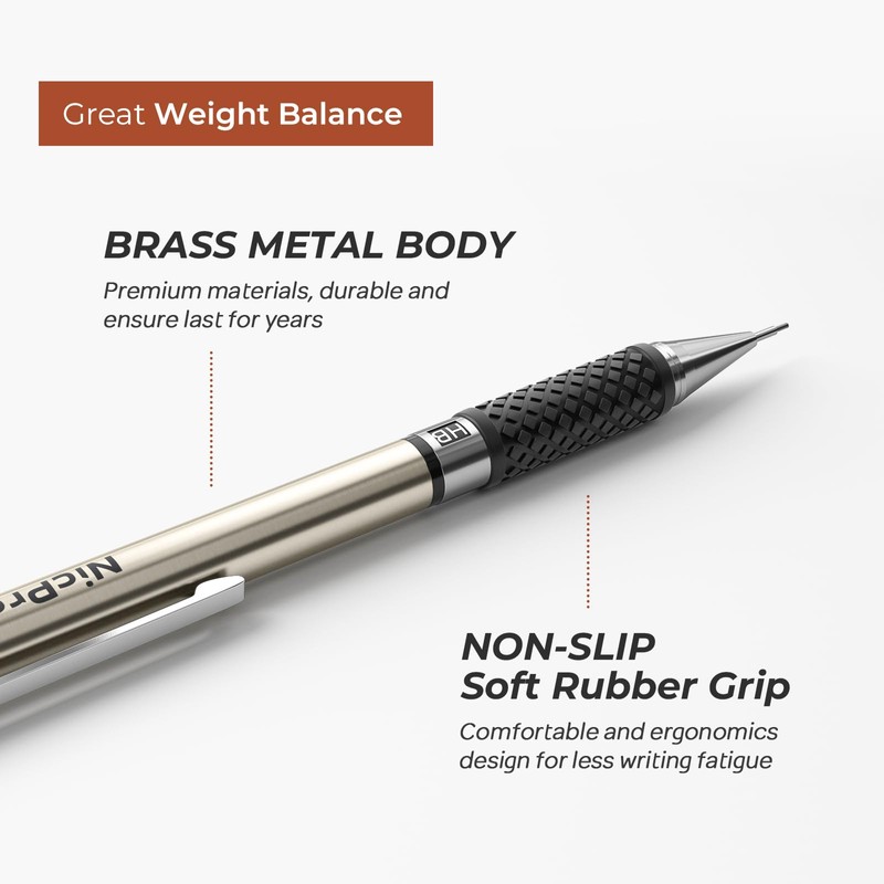 Nicpro 0.7 mm Art Mechanical Pencils Set, 6 PCS Metal