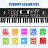 24HOCL Kids Piano Keyboard, 61 Lighted Keys Electric Digital Keyboard