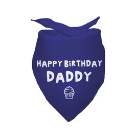 Happy Birthday Daddy Navy Blue Dog Bandana Triangle Dog Scarf Decorations Accessories for Dogs Pets Cat Pet Scarves for Dog Lovers Owner Gift Pet Lover Gifts