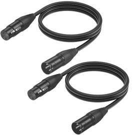 YZHCYN XLR Cables 6ft, Mic Cable XLR Microphone Cable 2Pack, Mic Cord XLR to XLR Audio Cables, XLR Male to Female 3-Pin Stage & Studio Cables, Christmas Day Gifts