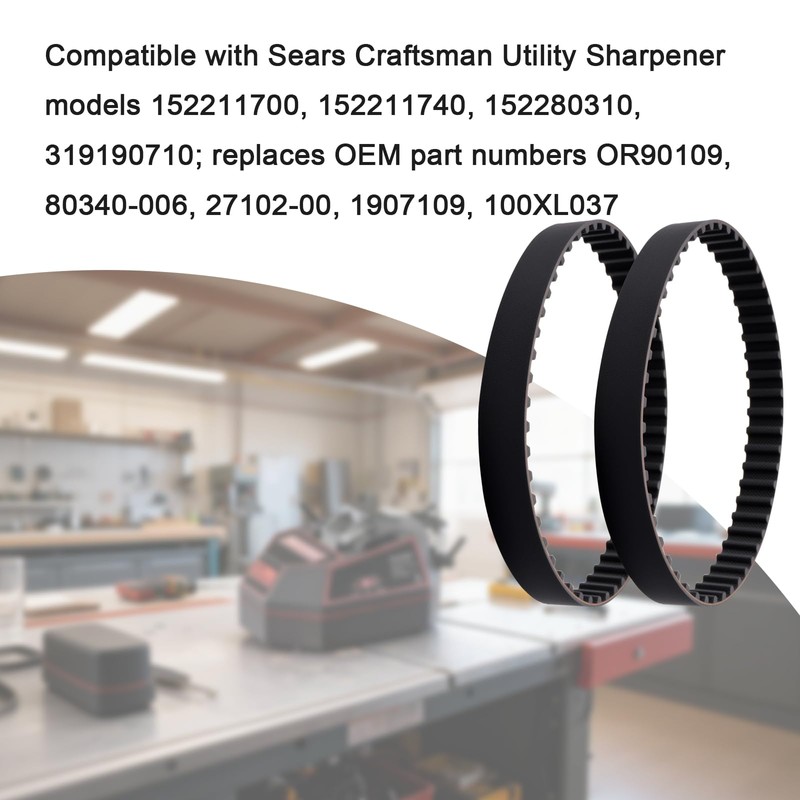 2 Pack OR90109 Drill Sharpener Drive Belts Compatible with Sears