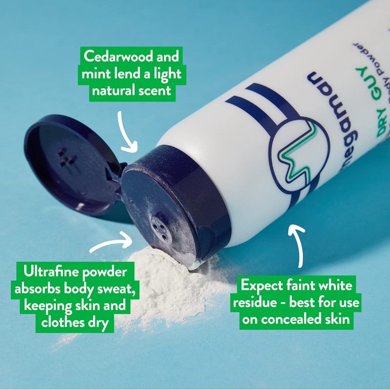 Megaman Sweat Absorbing Body Powder - Dry Guy | Prevents