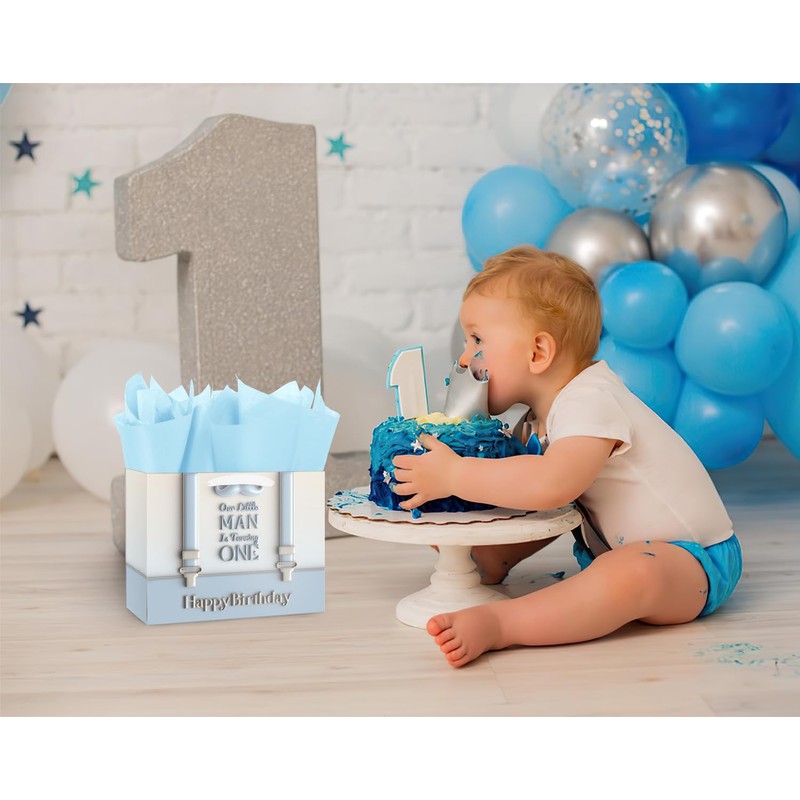 Linelglobal 1st Birthday Gift Bag with Wrapping Tissue for Baby