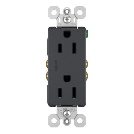 Legrand-Pass & Seymour 15A Tamper-Resistant Duplex Outlet, Graphite