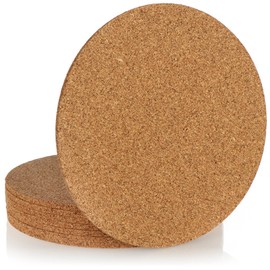 com-four® 8X Topf-Untersetzer aus Kork rund, Ø 19 x 0,5 cm, runde Untersetzer für Töpfe, Pfannen, Küche und Haushalt, hitzebeständig