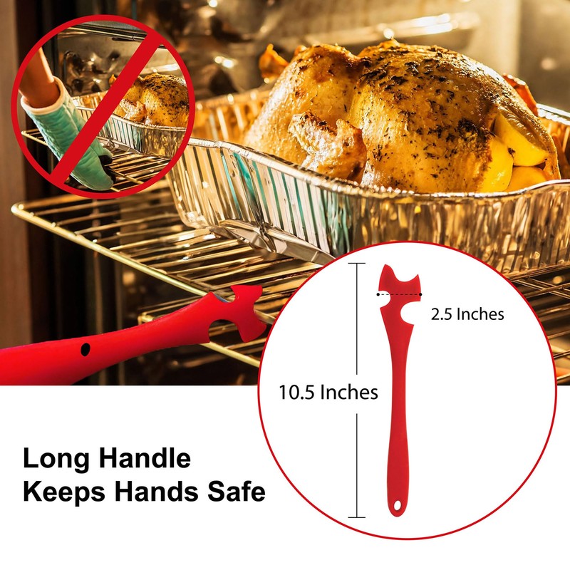 HIC Kitchen Oven Rack Jack, Non-Stick Silicone, Heat Safe, For