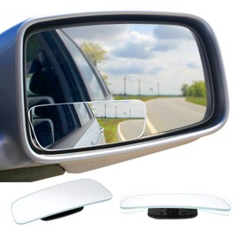 2 Pcs Frameless Blind Spot Mirrors, Universal Rear, Wide Angle Blind Spot Eliminator with Box Packaging, Glass Convex Rear View Mirrors for Cars, SUVs, and Trucks (Black)