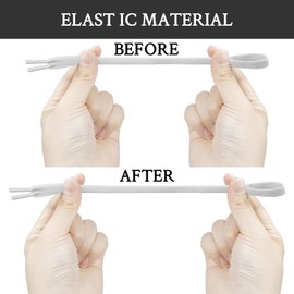 Elastic Shoe Laces for Vans Flat Stretchy Bungee Replacement Shoelaces(White,Size:54Inch)