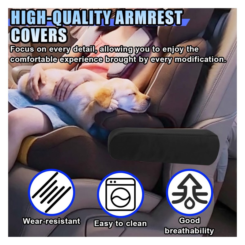 KITUREK 2PCS Car Front Seat Armrest Covers, Auto Seat Arm