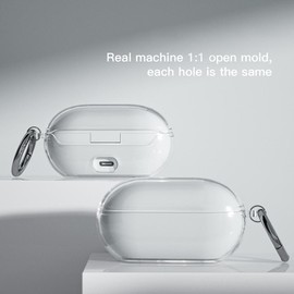 Case Cover for Beats Solo Buds,Headphones Protective,Soft Transparent Protect with Keyring Scratch Resistant Case for Beats Solo Buds (Transparent Purple)