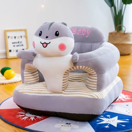 Baby Support Seat, Cute Baby Sofa Chair for Sitting Up, Comfy Plush Infant Seats (Hamster,W17.5 x H17.5)