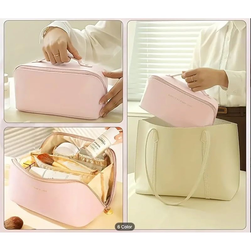 Women Cosmetic Bag Large Makeup Bag with Compartments for Women