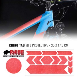 4R Quattroerre.it 16759 Rhino MTB Bike Frame Protection Sticker, Fluo Red, 35 x 17.5 cm
