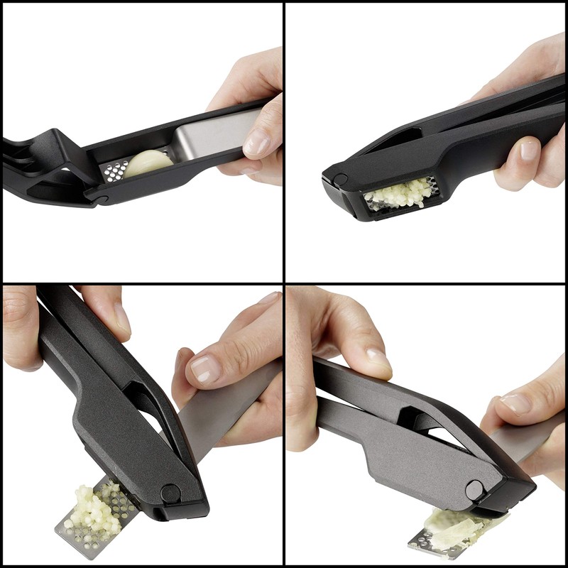 Fackelmann Garlic Press, Test Winner Press with Ergonomic Handles and