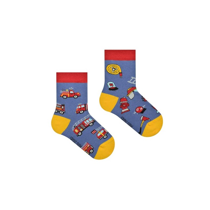 Spox Sox Casual Unisex Funny Crazy Socks for Kids, Fireman