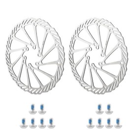 Bicycle Disc Brake Rotor Sets 180 mm 2 Packs Front & Rear Rotors Stainless Steel with 12 Screws for Most Bikes Road Bike Mountain Bike BMX MTB (180 mm Disc Rotor)