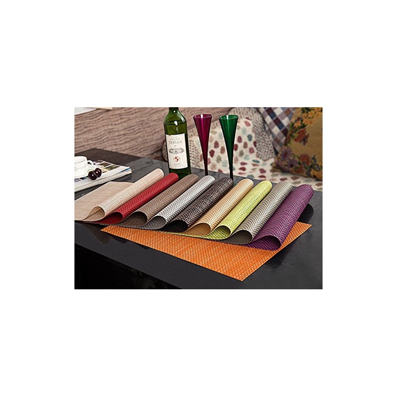 Addfun®Table Mats(Set of 4),Premium Washable High Quaity Non-Slip Insulation PVC