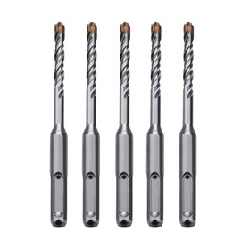 5 Pack 1/4 inch X 8.26 inch SDS Plus Rotary Hammer Drill Bit, Concrete Drill Bit for Concrete, Brick, Cement and Stone, 8.26 inch Length (8.26" Length, 1/4" Diameter)