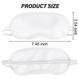 Aneco 50 Pieces Blindfold Eye Mask Shade Cover with Nose Pad and Adjustable Strap for Travel Sleep or Party Supplies, White