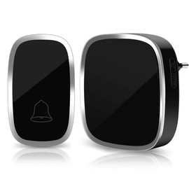 Vegena Wireless Doorbell Outdoor Waterproof Door Bell 300 m Range Front Door Bell Wireless Ring Doorbell 36 Melodies 4 Volume Levels Plug In for Socket