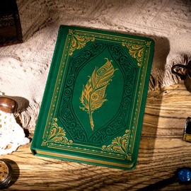 CAGIE 320 Pages Thick Hardcover Journaling Notebooks Vintage Leather Journal for Women Men A5 College Ruled Journals for Writing with Gift Box, 5.7 x 8.3 in, Green 2