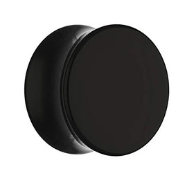 Treuheld® Ear Plug, Black, Acrylic, Double Flared, 28 Sizes, Stainless Steel