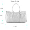 Weekender Bags for Women Leather Travel Bag (Silver)