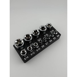 DesignsbyLou Harbor Freight Quinn Master Bit Socket Set Organizer – 7-Bin System - Blue-Metric, Red-SAE