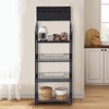 PROYONGOO 4 Tier Retail Display Rack with Wheels, Metal Wire