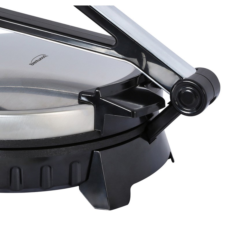 Brentwood Electric Tortilla Maker Non-Stick, 10-inch, Brushed Stainless Steel/Black
