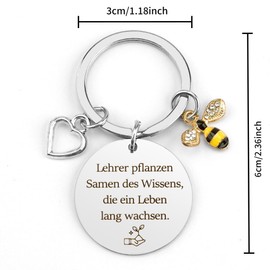 Teacher Gift, Keyring Teacher, Cool Gifts for Teachers, Teacher Accessories, Leaving Gift Teacher, Gifts Teacher's Day - Teacher Plant Seeds of Knowledge That Grow a Lifetime, silver