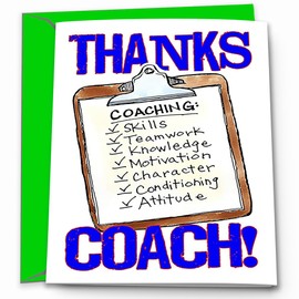 Play Strong 1-Pack Best VOLLEYBALL Coach Clipboard Thanks Coach (5x7) Greeting Cards Awesome for Volleyball Seasons Team Banquet Party Coach Appreciation - They'll Love 'Em!