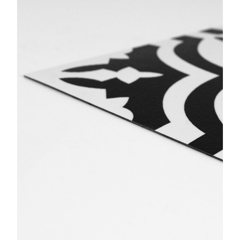FloorPops Parma Peel & Stick Floor Tiles, Black
