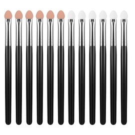 Sibba Sponge Eye Makeup Brushes, 12 Pieces Black Double Sided Eyeshadow Applicator Wand Shadow Brush Applicator Tool Set for Women and Girls